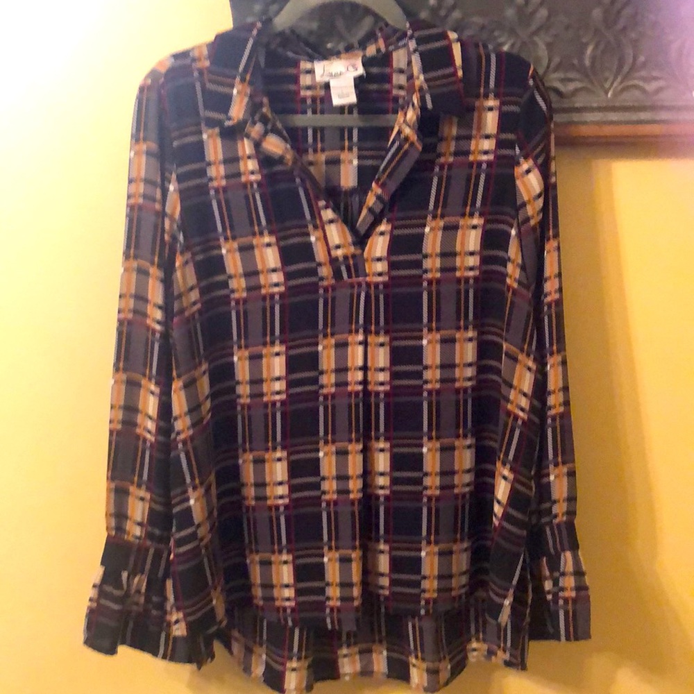 Dressy LS polyester blouse from Emma G. Size Lrg.